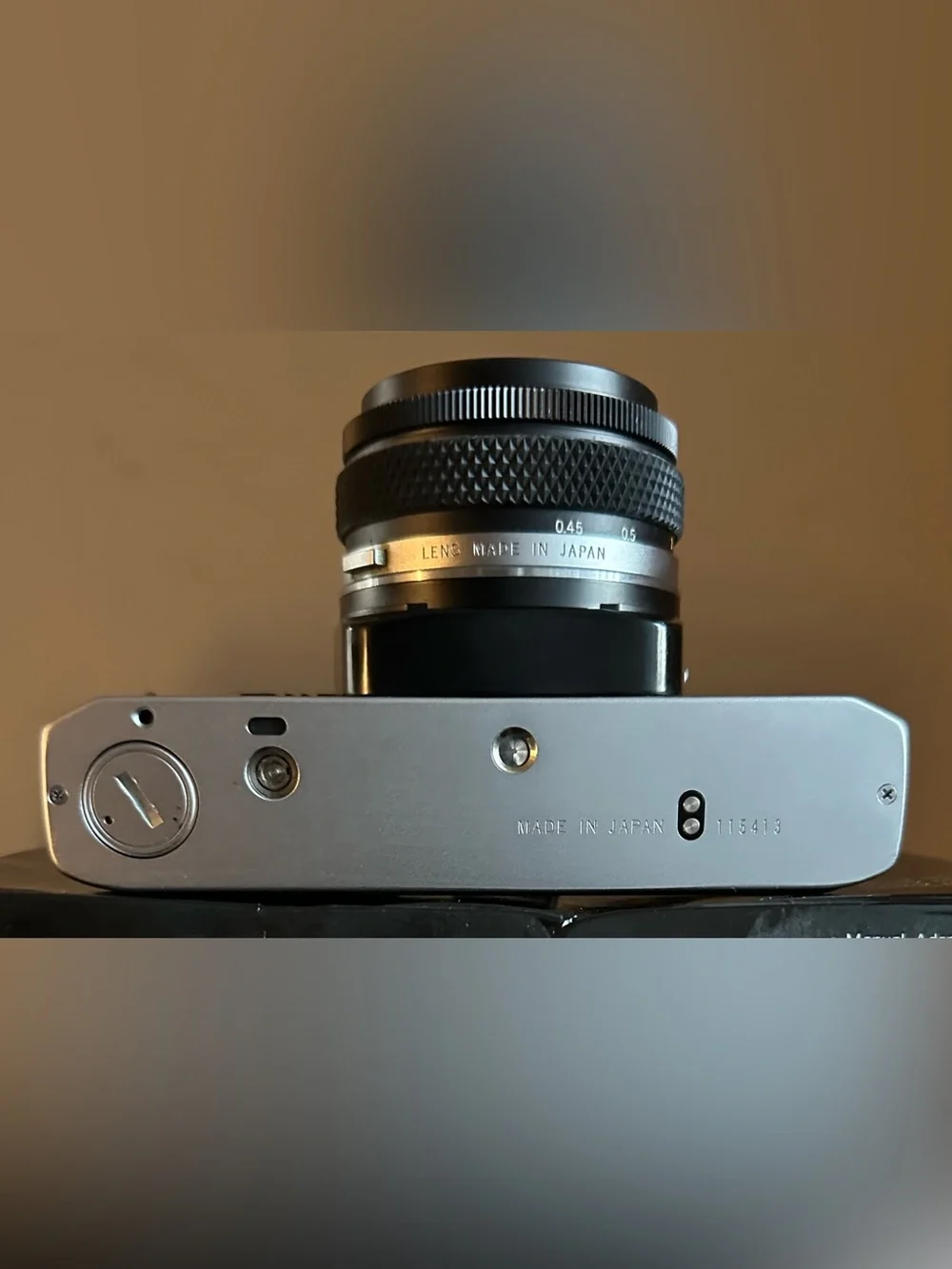Olympus F.Zuiko Auto-S 50mm f/1.8 Lens — Black and Silver
